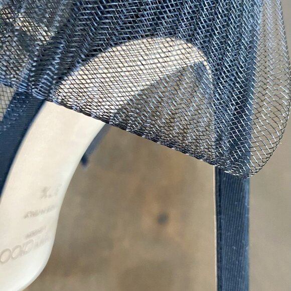 Jimmy Choo Averly Black Heels Asymmetric Fascinator Bows - Picture 12 of 16